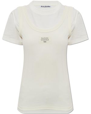 Acne Studios T-Shirt With Logo Patch - White