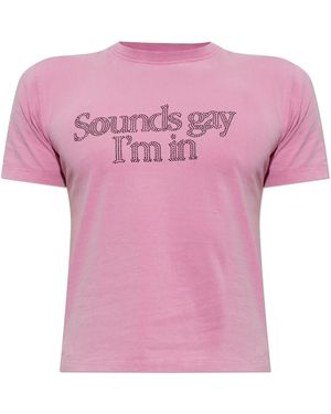 Carne Bollente T-Shirt With Shimmering Sequins - Pink