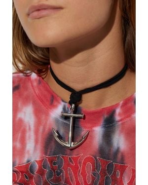 Balenciaga Necklace With Anchor-Shaped Pendant - Red
