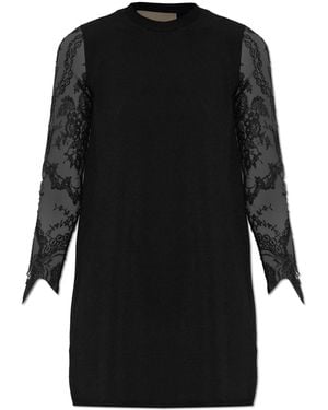Valentino Garavani Dress With Lace Sleeves - Black