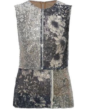 Maison Margiela Top With Shimmering Sequins - Grey
