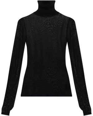 Zimmermann Transparent Turtleneck - Black