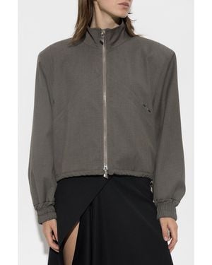 The Attico Jacket With Sewn-In Shoulder Pads - Grey