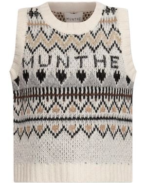 Munthe Patterned Vest 'Vitalism' - White