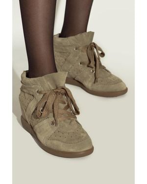 Isabel Marant Suede Bobby Wedge Boots - Green