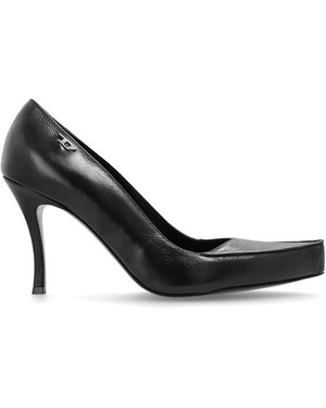 DIESEL 'D-Lucette' Leather Shoes - Black