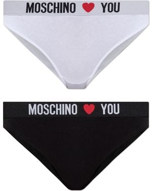 Moschino 2-Pack Of Cotton Briefs - Black