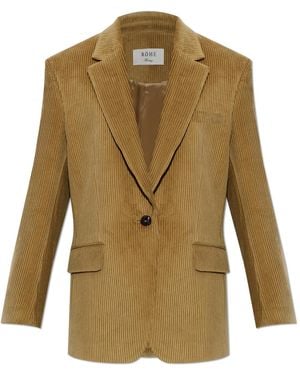 Rohe Corduroy Blazer With Single Vent - Green