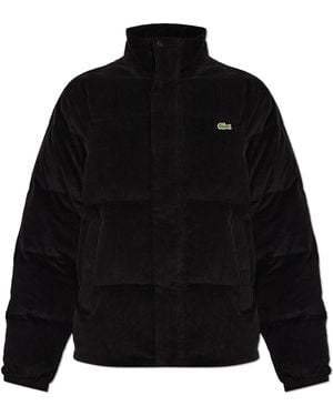 Lacoste Quilted Jacket With Logo Patch - Black