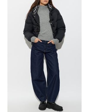 Ganni Padded Jacket With A Hood - Blue