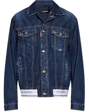 DSquared² Denim Jacket With Vintage Effect - Blue