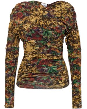 Ganni Draped Top - Green