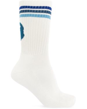 A Bathing Ape Socks With Logo - White