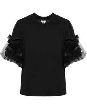 Comme des Garçons T-Shirt With Decorative Ruffles - Black