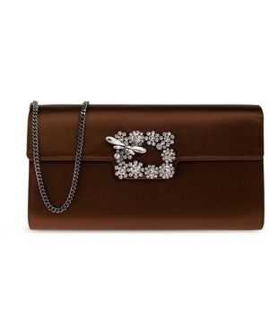 Roger Vivier Clutch 'Efflorescence' - Brown