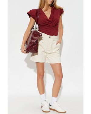Isabel Marant "Eveja" Denim Shorts - Red