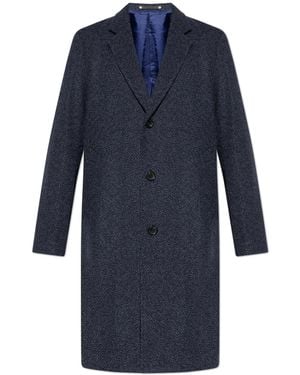 Paul Smith Coat With Single Vent - Blue