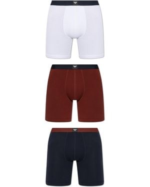 Emporio Armani Three-Pack Of Cotton Boxers - White