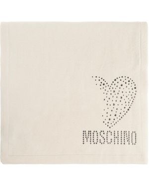 Moschino Wool Scarf With Shimmering Sequins - Natural