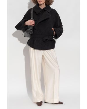 Lemaire Short Coat With Belt - Black
