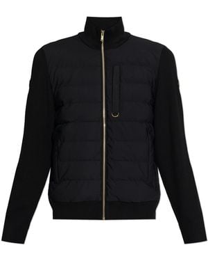 Moose Knuckles Quilted-Front Cardigan - Black