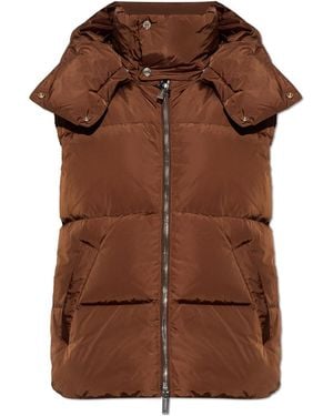 DSquared² Quilted Vest With Detachable Hood - Brown