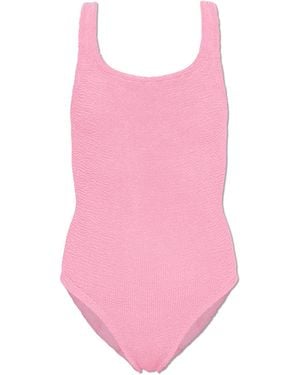 Hunza G One-Piece Swimsuit 'Coverage Square Neck' - Pink