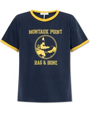 Rag & Bone T-Shirt With Print - Blue
