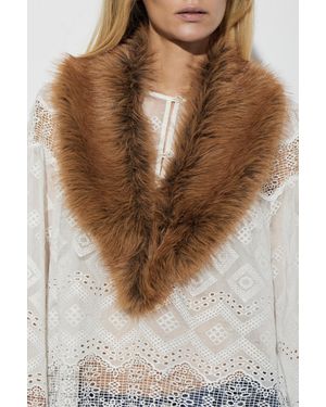 Munthe "Voida" Faux Fur Scarf - Brown