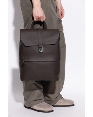 Ferragamo Leather Backpack - Gray