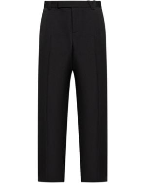 Versace Wool Crease Trousers, - Black