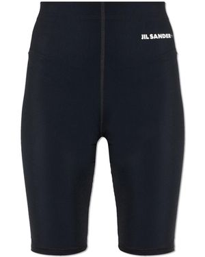 Jil Sander Short Leggings With Logo - Blue