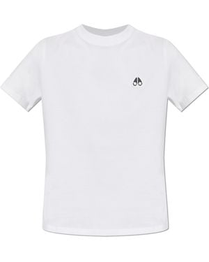 Moose Knuckles T-Shirt With Logo Patch - White
