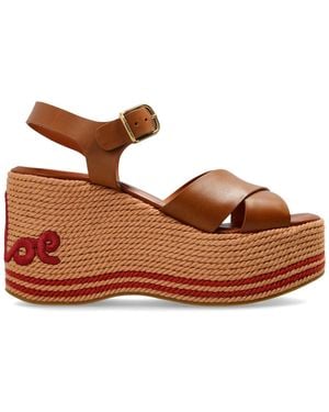 Chloé Wedge Sandals 'Sand' - Brown