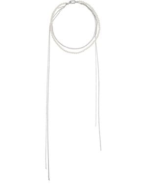 AllSaints Necklace With Glass Pearls - White