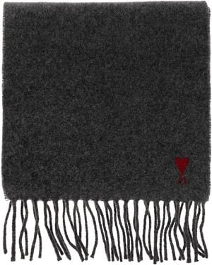 Ami Paris Wool Scarf - Black