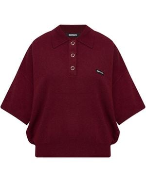 ROTATE BIRGER CHRISTENSEN Polo Shirt With Logo Patch - Red