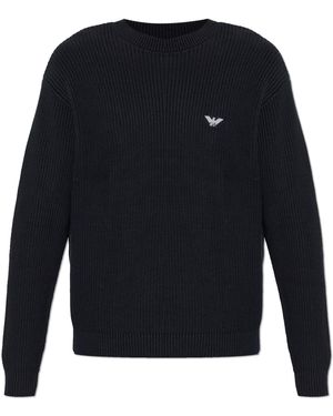 Emporio Armani Jumper With Logo Patch - Blue
