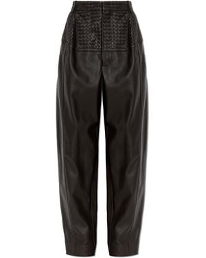 Bottega Veneta Leather Trousers - Black