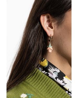 Marni Earrings With A Floral Motif - Metallic