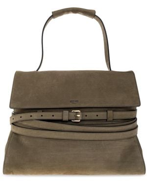 Moschino Suede Shopper Bag - Green