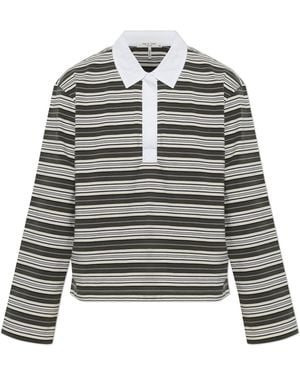 Rag & Bone Long Sleeve Polo - Grey