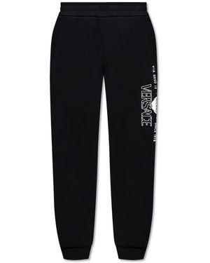 Versace Joggers With Logo - Black