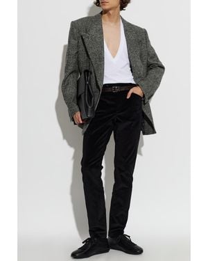Dolce & Gabbana Wool Blazer With Open Lapels - Black