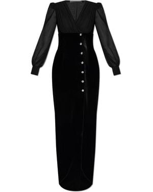 Alessandra Rich Velvet Dress - Black
