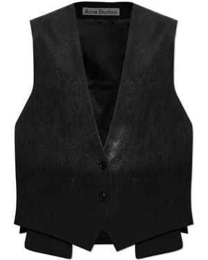 Acne Studios Vest With A Glossy Effect - Black