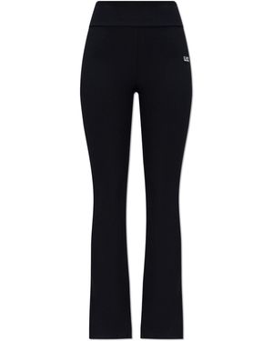 EA7 Pleated Flared Trousers - Black