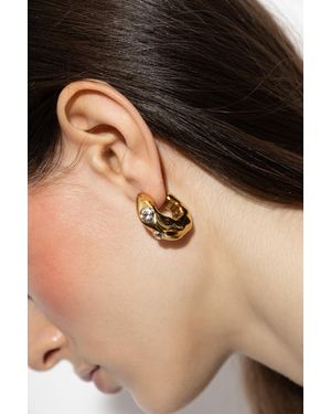 forte_forte Earrings With A Shimmering Crystal - Black