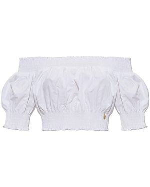 Balmain Top With Exposed Shoulders - White