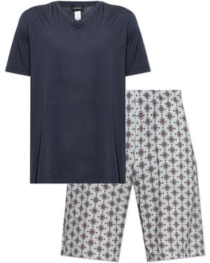 Hanro Two-Piece Pyjamas From The 'Night & Day' Collection - Blue
